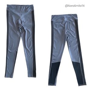ALEXIS MERA Black & Gray Panel 7/8 Long Length High-Rise Workout Leggings